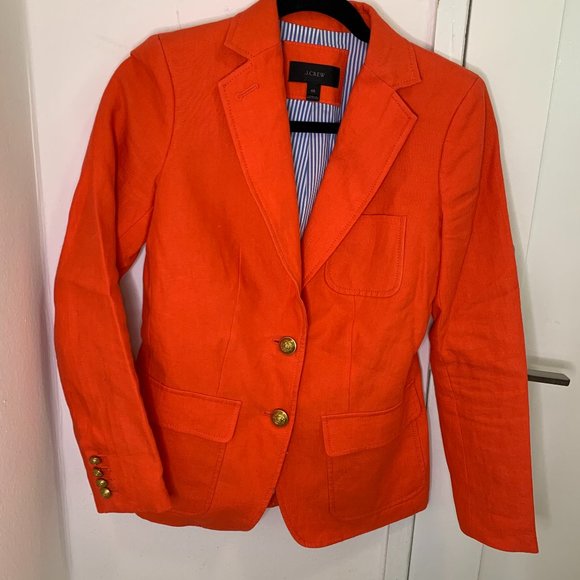 J. Crew Red Gold Button Blazer - Size 00 - Picture 1 of 8